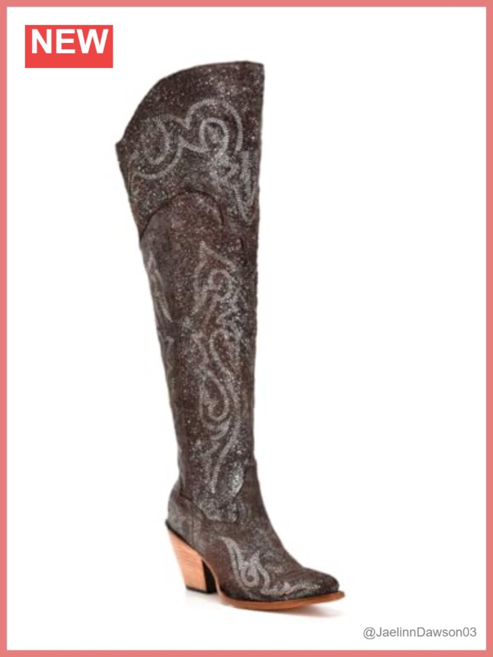 Corral Women's Over-the-Knee Cowboy Boots Leather Pointed Toe Zip Boots